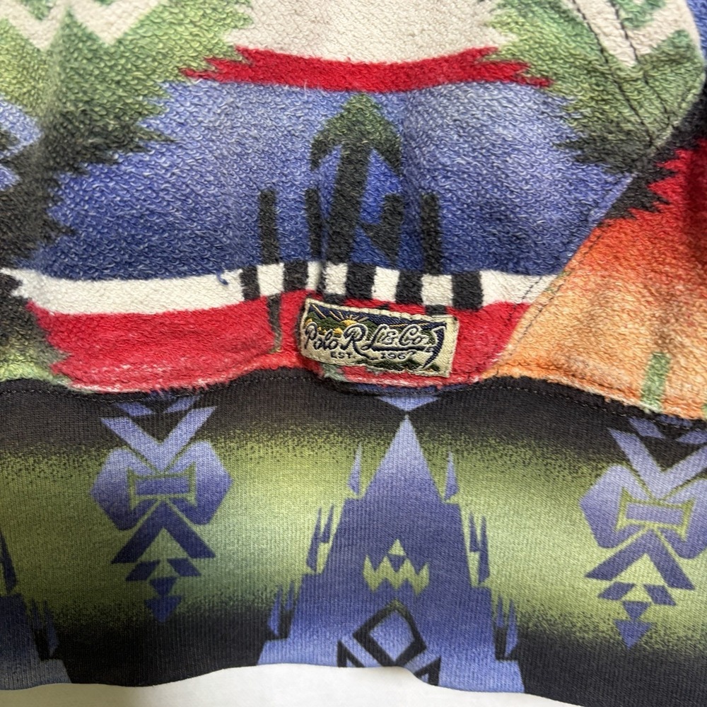 Polo Ralph Lauren Bear Southwestern-Beacon Aztec Serape Native American Hoodie - Picture 5 of 11
